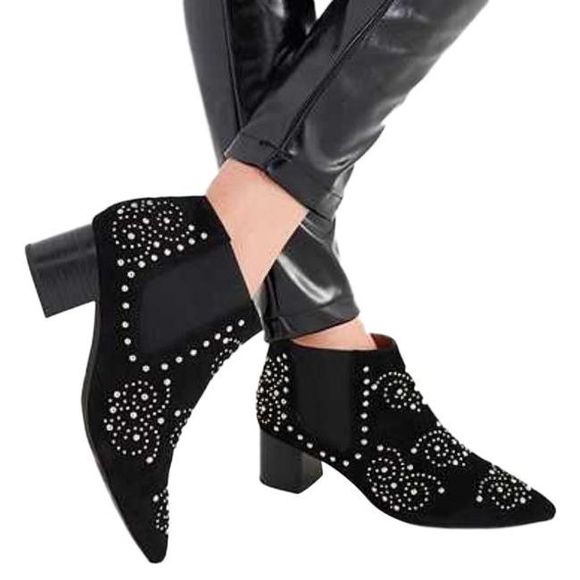 New Jeffrey Campbell Black Mulvain Studded Boots/Booties sz 8.5 - Picture 1 of 5